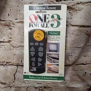 Vintage One For All 3 Universal Remote Control URC-2030 TV VCR New Unopened Pack
